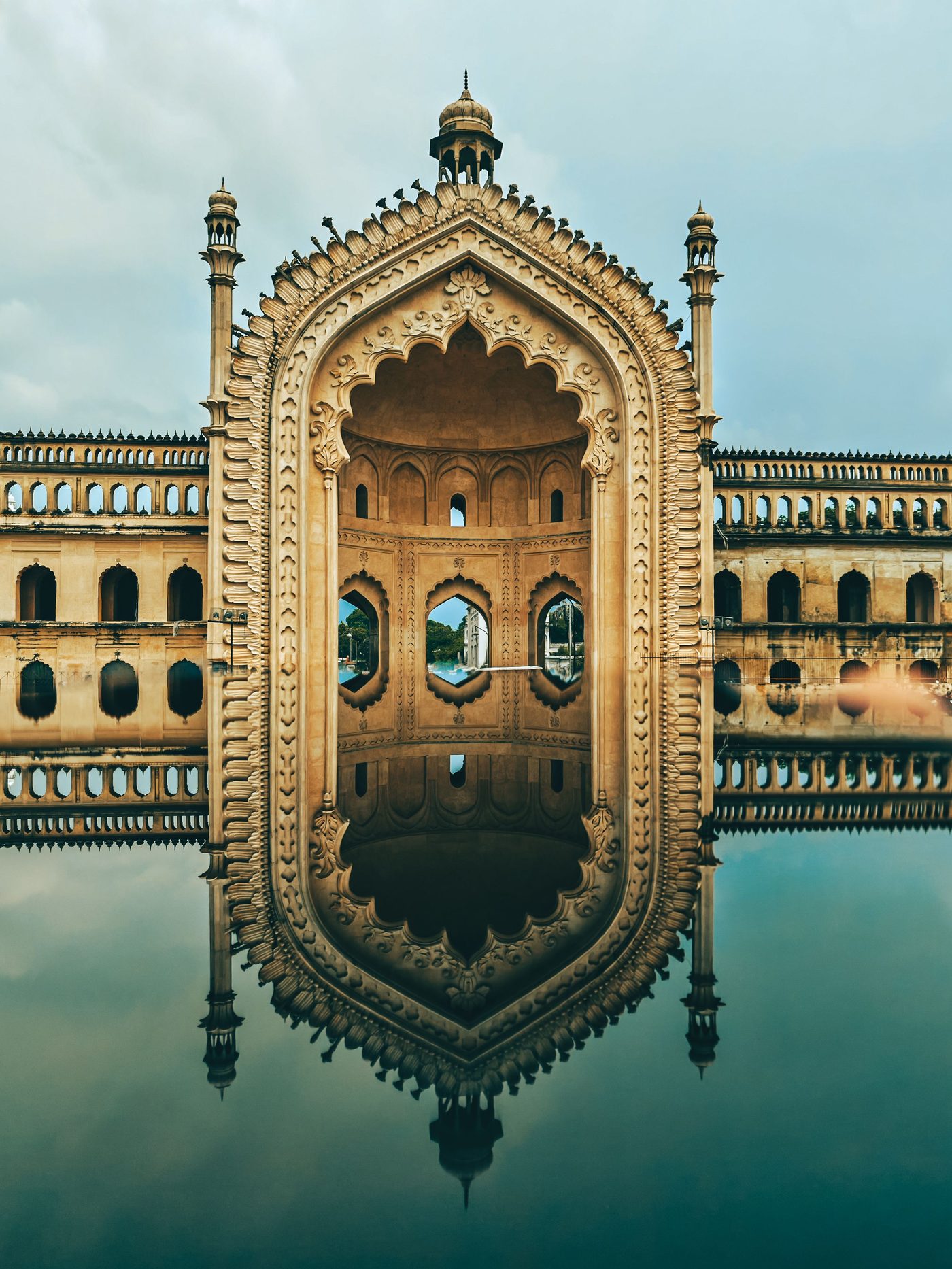 Bara Imambara reflected in water, Lucknow